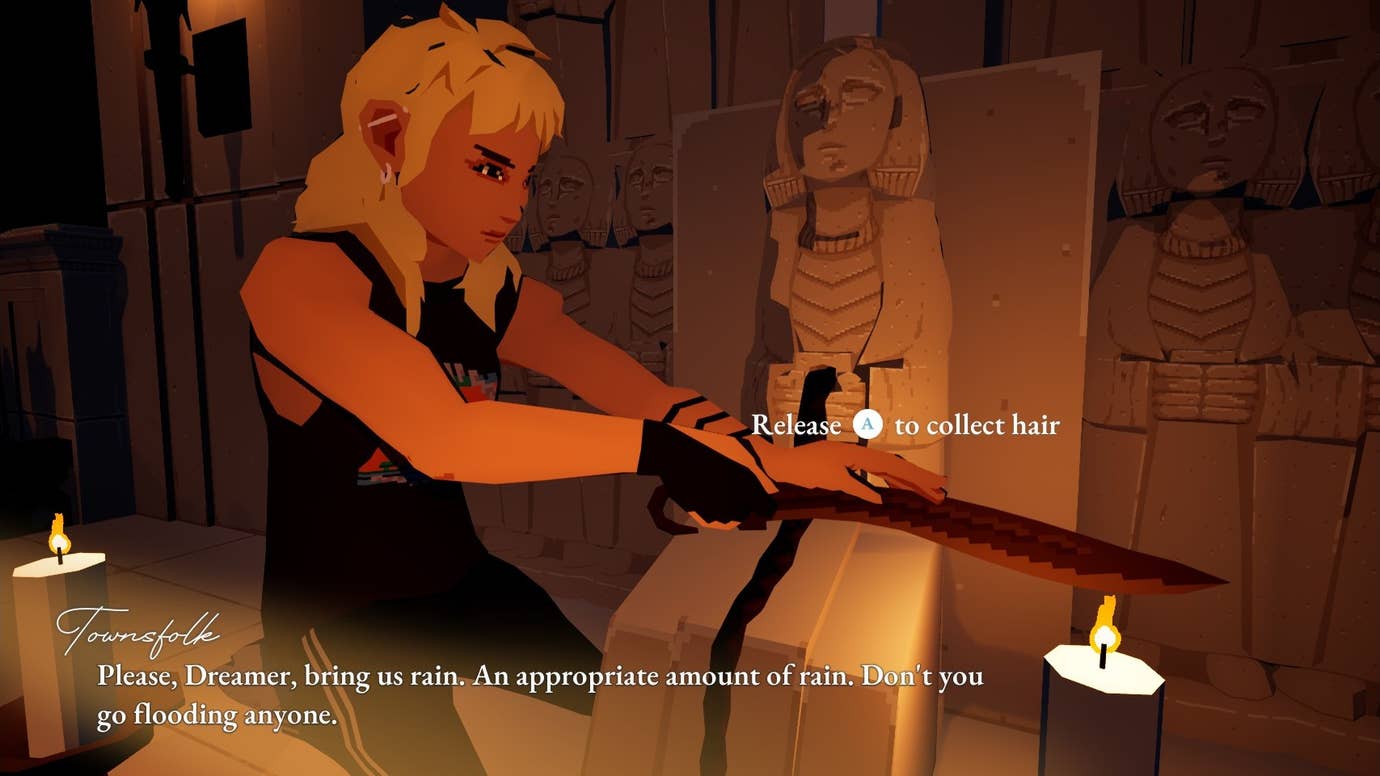 Slicing a ritual braid to grant a wish in Many Nights A Whisper.